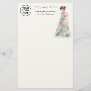 Papelería Diseñadora de moda nupcial de alta costura con acu