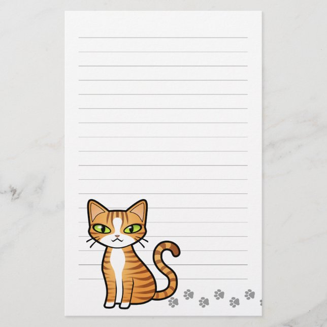 Papelería Diseñe su propio gato del dibujo animado (Anverso)