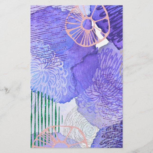 Papelería Diseño abstracto púrpura (Anverso)