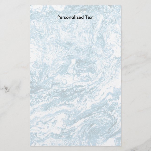 Papelería Diseño abstracto veteado el | azul y blanco (Anverso)