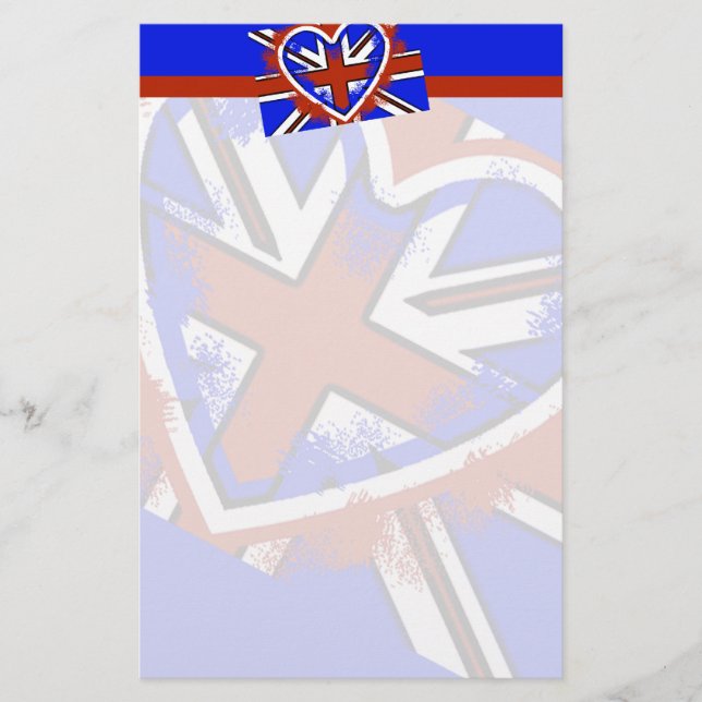Papelería Diseño cardíaco de la bandera británica de Guay (Anverso)