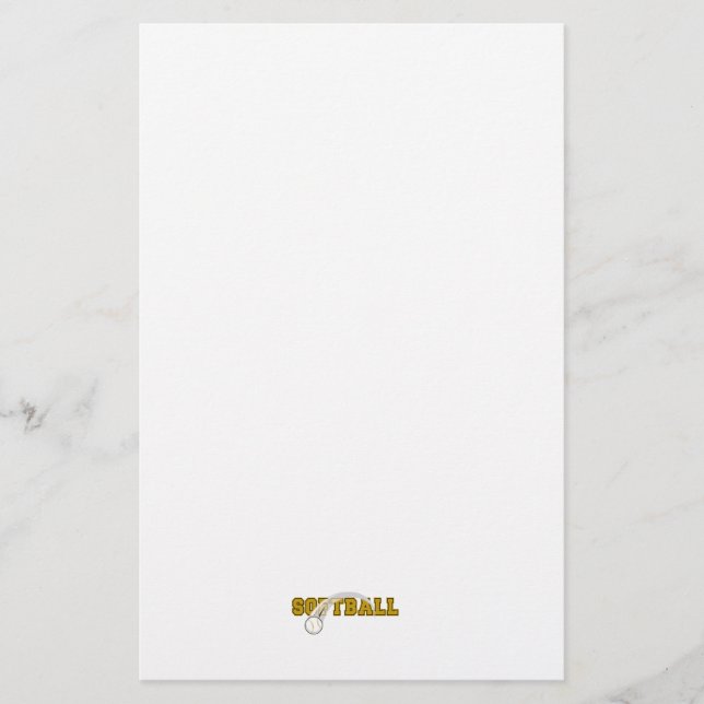 Papelería diseño de baloncesto de texto de sofball (Anverso)