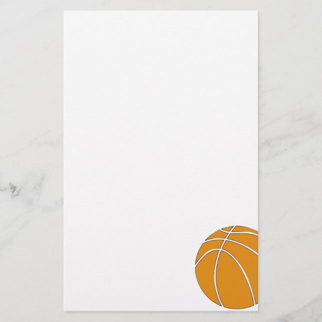 Papelería Diseño de baloncesto en Naranja tradicional y gris (Anverso)