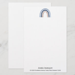 Papelería Diseño de boho arcoiris azul y rosa