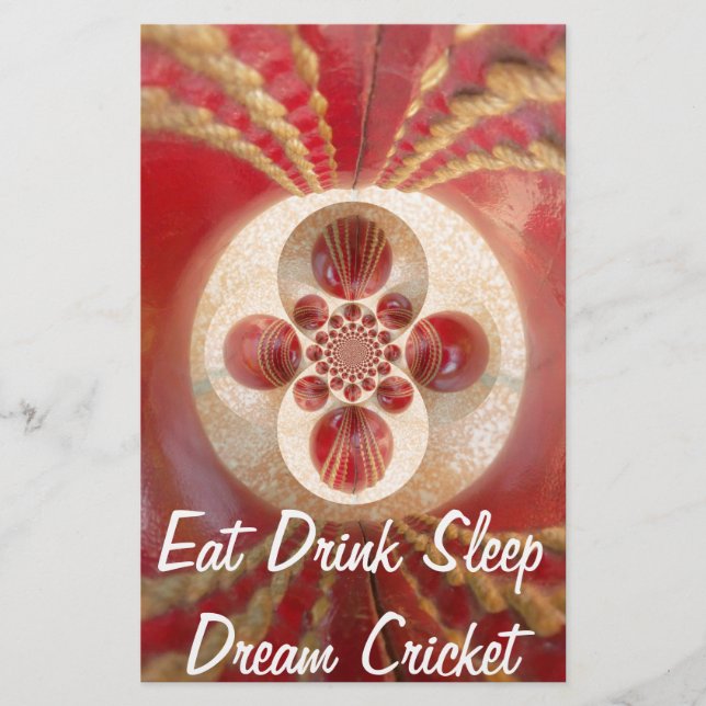 Papelería Diseño de bolas de críquet rojo (Anverso)