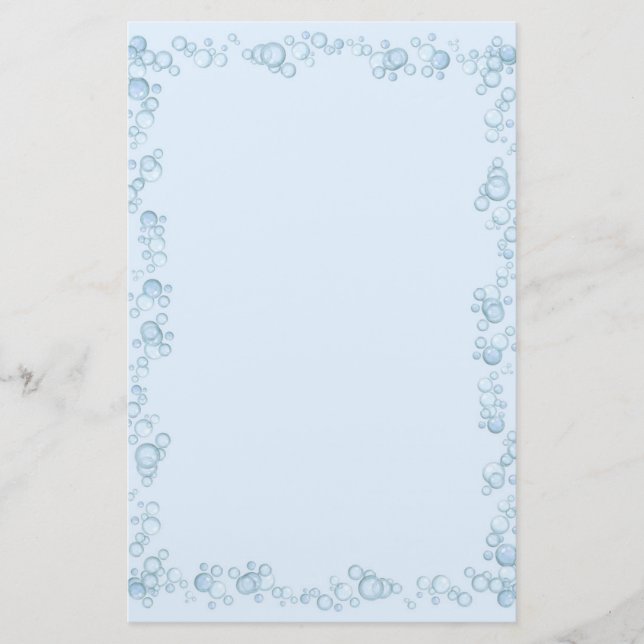 Papelería Diseño de borde de burbuja azul para bebés (Anverso)