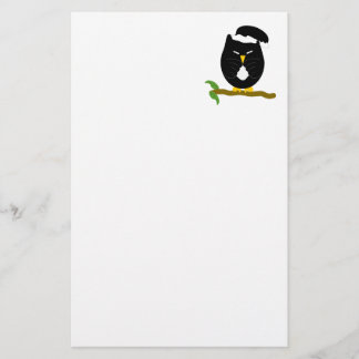 Papelería Diseño de búho de noche negro