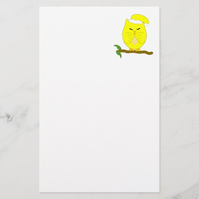 Papelería Diseño de búho nocturno amarillo (Anverso)