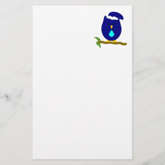 Papelería Diseño de búho nocturno azul