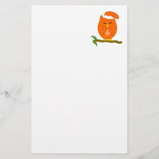 Papelería Diseño de búho nocturno naranja