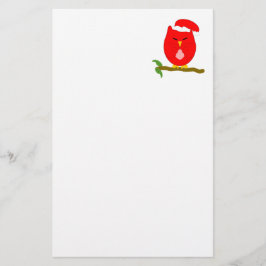 Papelería Diseño de búho nocturno rojo