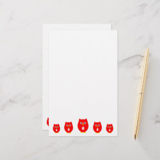 Papelería Diseño de búho rojo