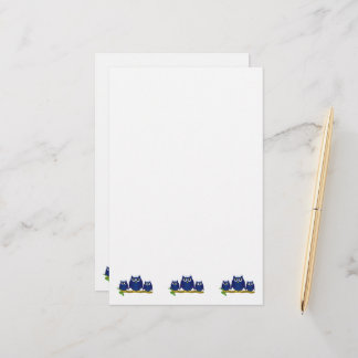 Papelería Diseño de búhos azules