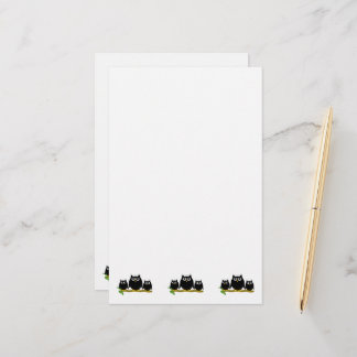 Papelería Diseño de búhos negros