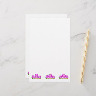 Papelería Diseño de búhos púrpura