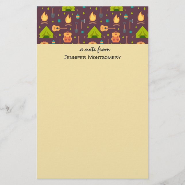 Papelería Diseño de camping de Guay en exteriores (Anverso)