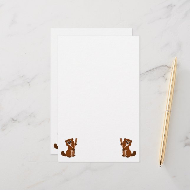 Papelería Diseño de castores (Anverso/Reverso In Situ)