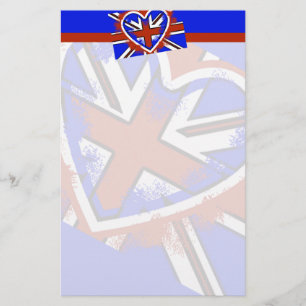 Papelería Diseño de corazón de bandera británica genial