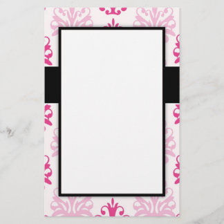 Papelería Diseño de damasco de moda boho rosa y rosa oscuro