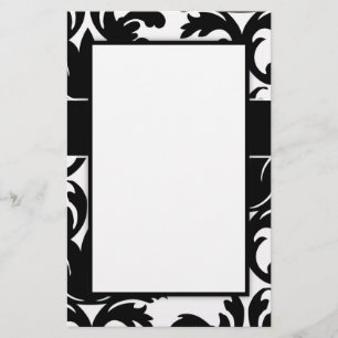 Papelería diseño de damascos grandes en blanco y negro