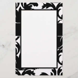 Papelería diseño de damascos grandes en blanco y negro