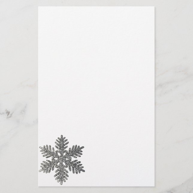 Papelería Diseño de estrella de copo de nieve Holiday Silver (Anverso)