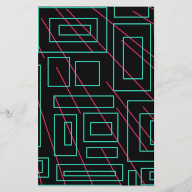 Papelería diseño de fondo negro (Anverso)