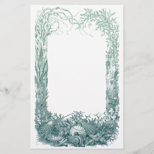 Papelería Diseño de la frontera de las plantas y de las