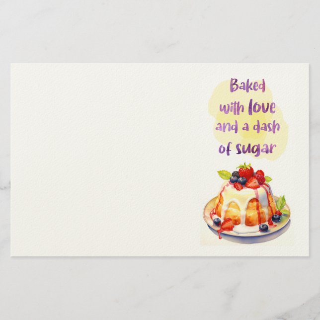 Papelería Diseño de pastel dulce (Anverso)