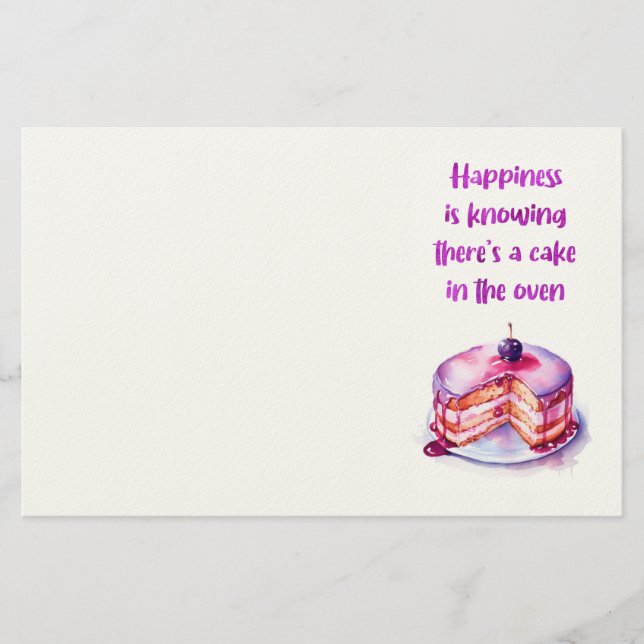 Papelería diseño de pastel dulce (Anverso)