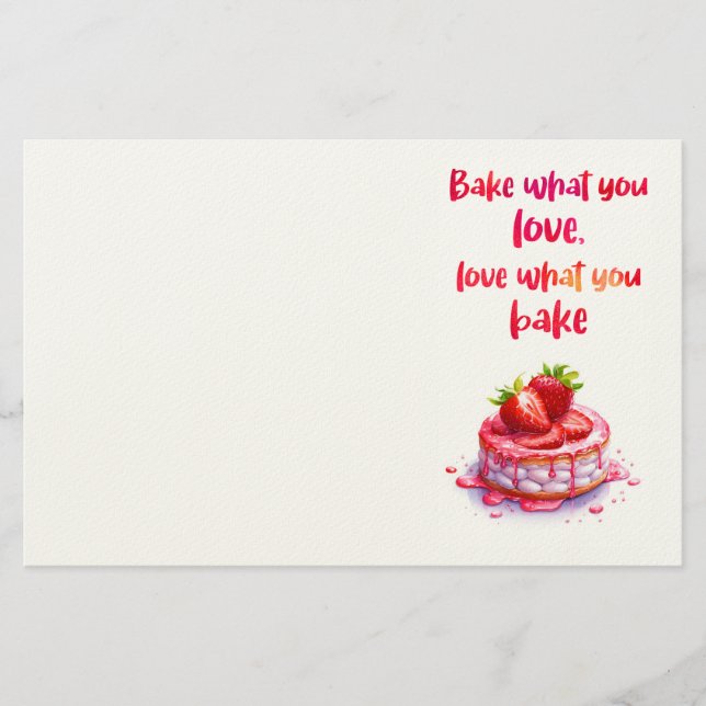 Papelería diseño de pastel dulce (Anverso)