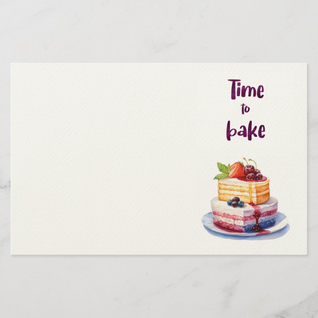 Papelería diseño de pastel dulce (Anverso)