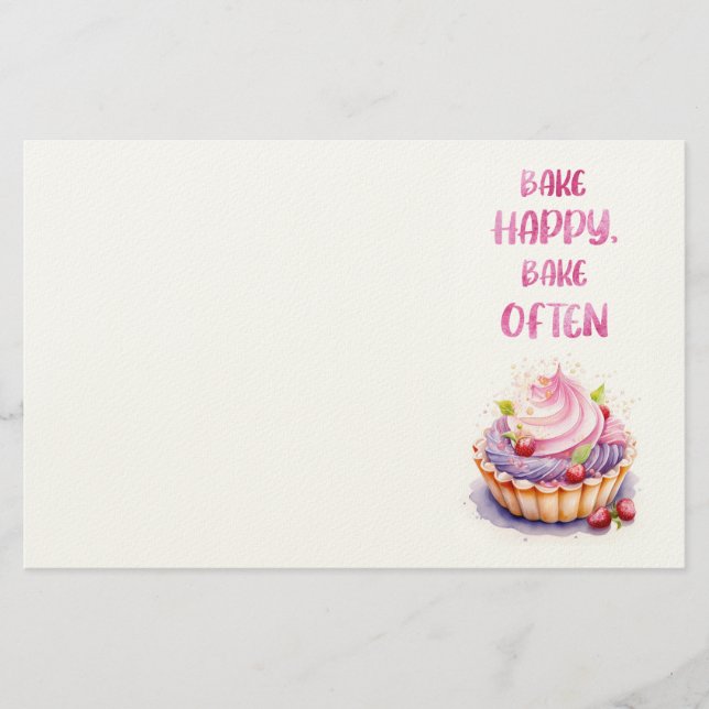 Papelería diseño de pastel dulce (Anverso)