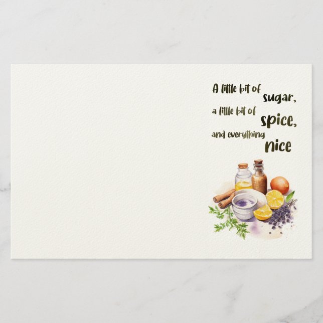 Papelería diseño de pastel dulce (Anverso)