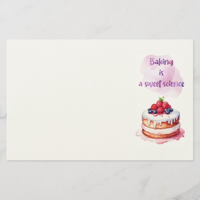 Papelería diseño de pastel dulce (Anverso)