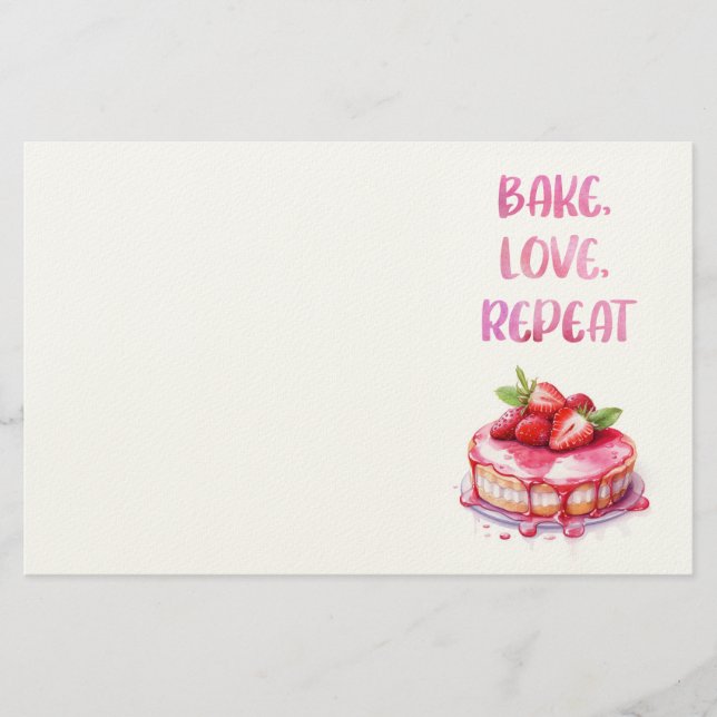 Papelería Diseño de pastel dulce (Anverso)