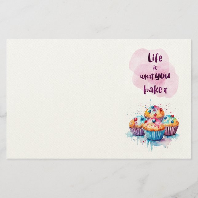 Papelería diseño de pastel dulce (Anverso)