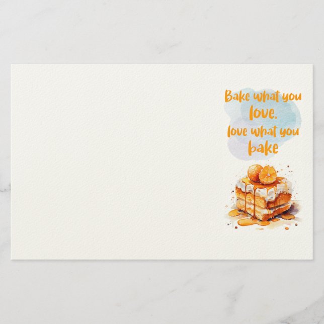 Papelería diseño de pastel dulce (Anverso)