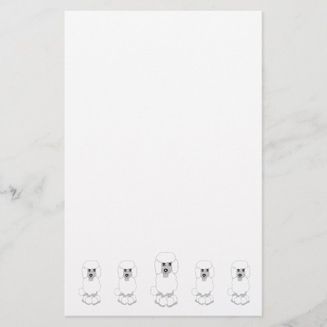 Papelería Diseño de perro Caniche (Anverso)