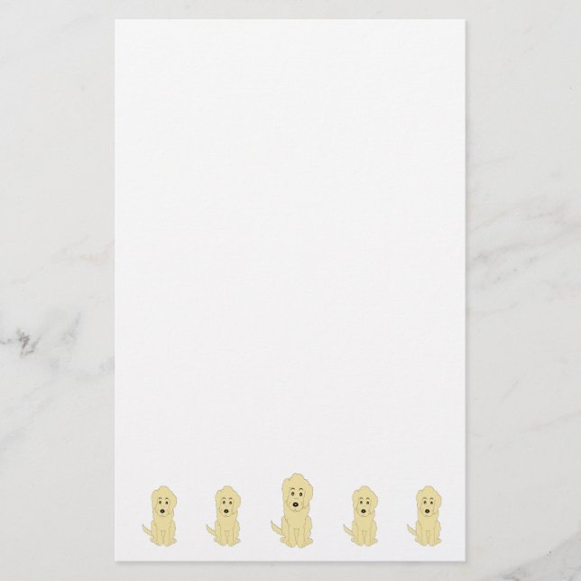 Papelería Diseño de perro Goldendoodle amarillo (Anverso)