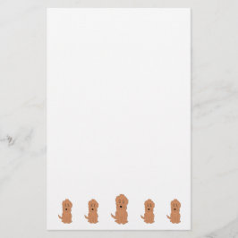 Papelería Diseño de perro Goldendoodle rojo