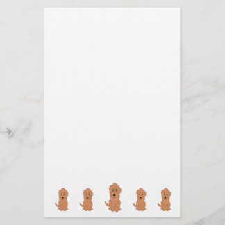 Papelería Diseño de perro Goldendoodle rojo