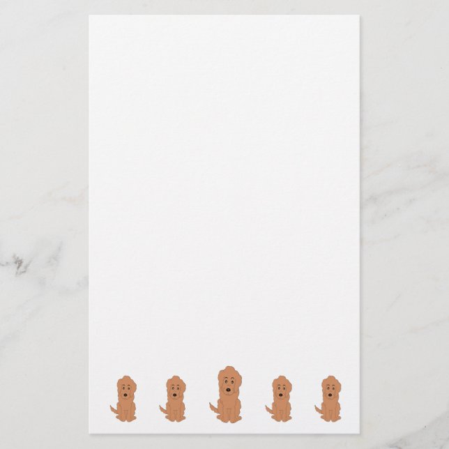 Papelería Diseño de perro Goldendoodle rojo (Anverso)