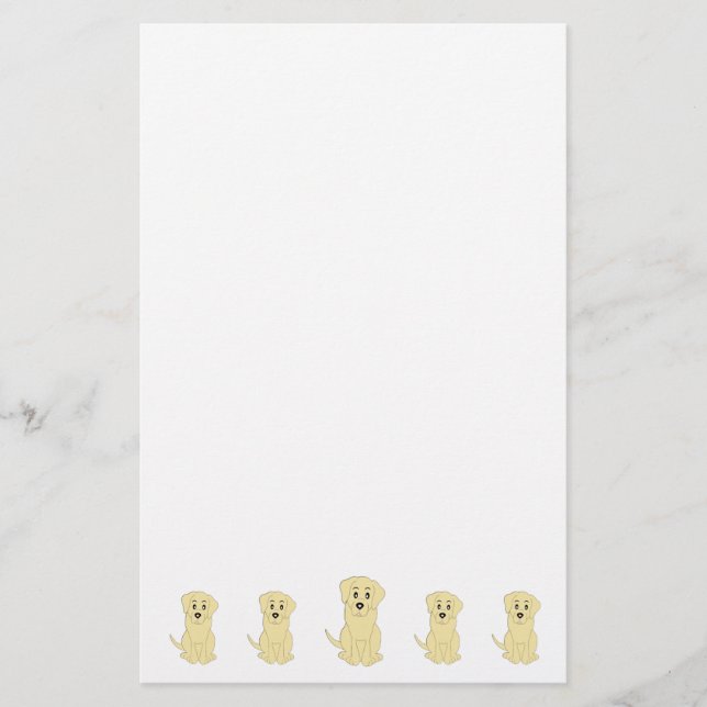 Papelería Diseño de perro Labrador amarillo (Anverso)