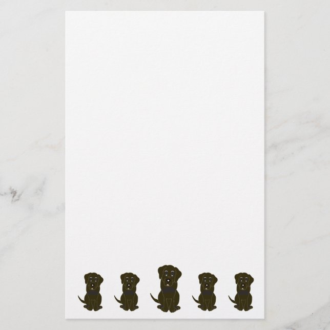 Papelería Diseño de perro Labrador de chocolate (Anverso)