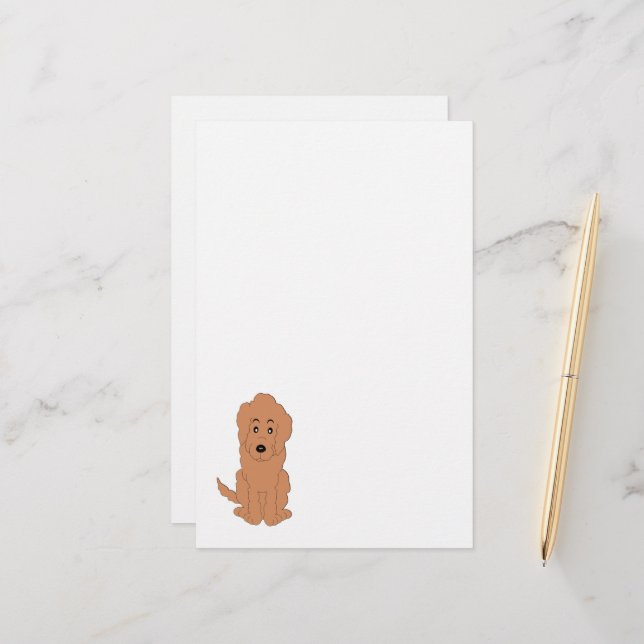 Papelería Diseño de perros Red Goldendoodle (Anverso/Reverso In Situ)
