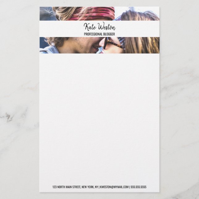 Papelería Diseño de plantilla de fotografía personalizado (Anverso)