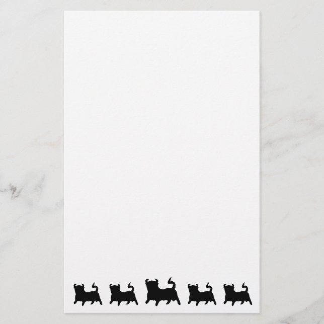 Papelería Diseño de toro negro (Anverso)
