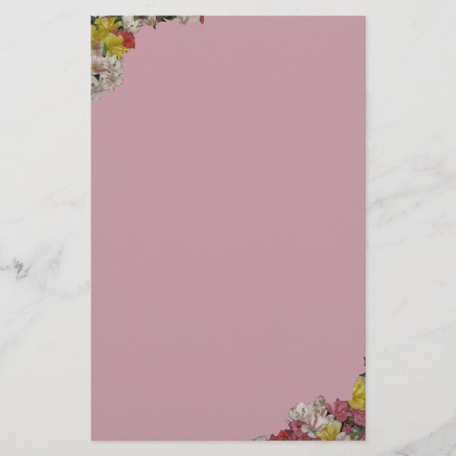 Papelería Diseño floral colorido Stationery-Lavender (Anverso)
