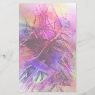 Papelería Diseño fractal púrpura y rosado moderno abstracto